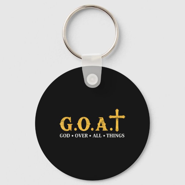 Goat God Over All Things Keychain (Front)