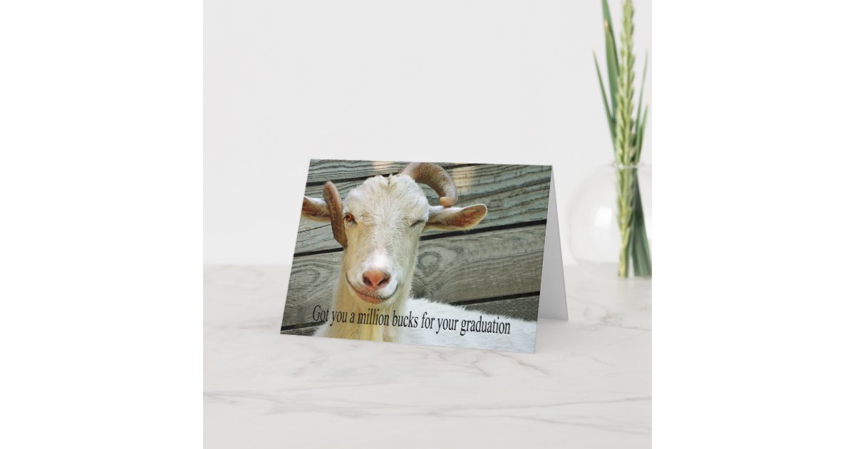 Graduation Goat Goat graduation Card | Zazzle