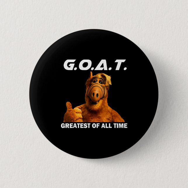 Goat Greatest Of All Time Funny Meme  Button (Front)