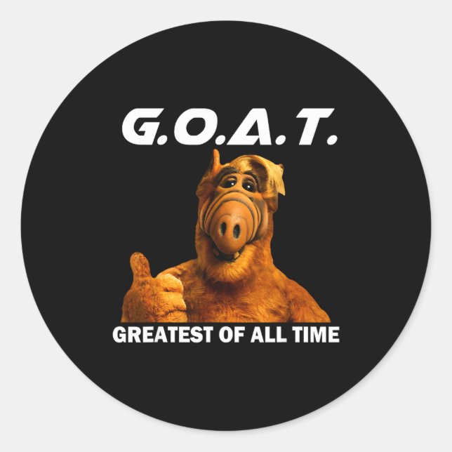Goat Greatest Of All Time Funny Meme  Classic Round Sticker (Front)