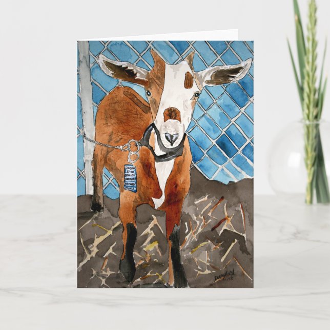 goat greeting card farm animals pets (Front)