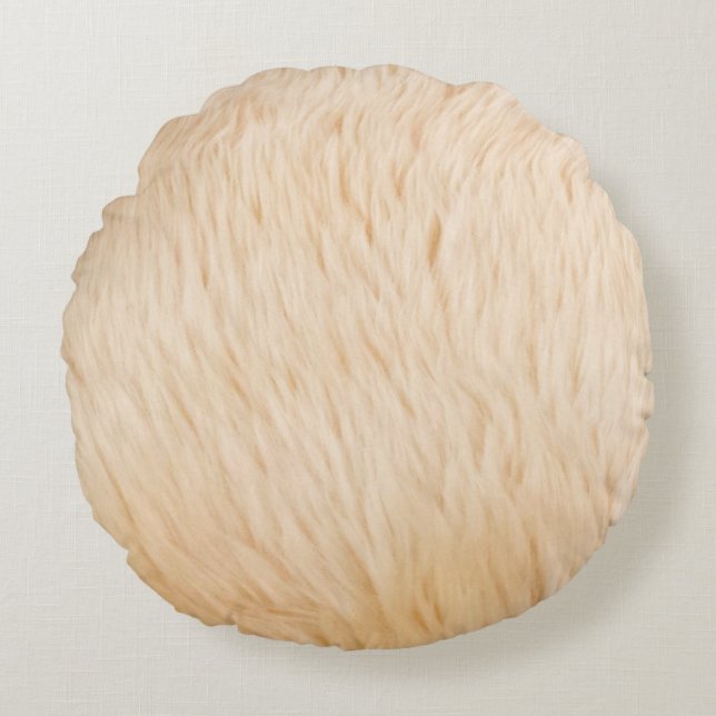 Goat hair fur animal texture round pillow (Front)