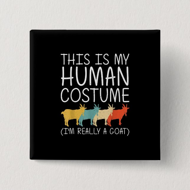 Goat Halloween Human Costume Button (Front)