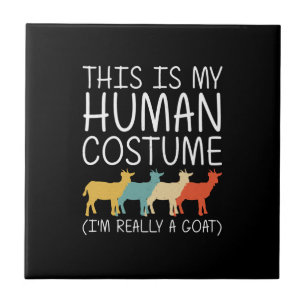 Goat Halloween Human Costume Ceramic Tile