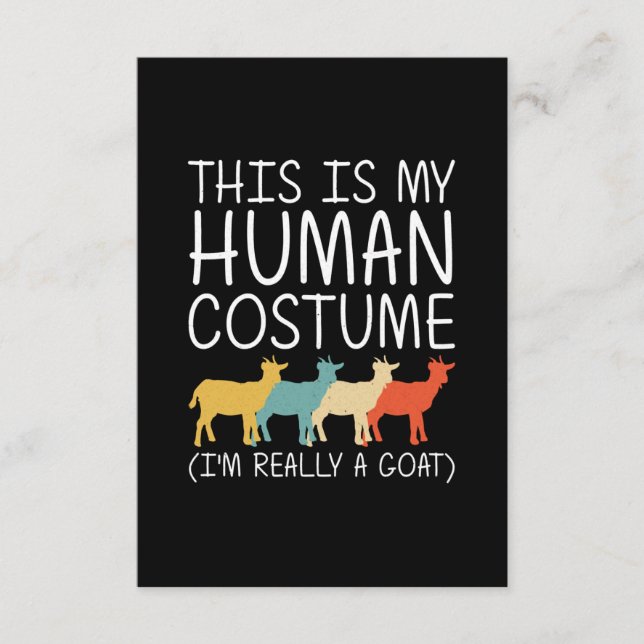 Goat Halloween Human Costume Enclosure Card (Front)