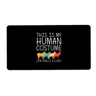 Goat Halloween Human Costume Label