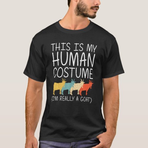 Goat Halloween Human Costume Sheep Kid Nanny Easy T_Shirt