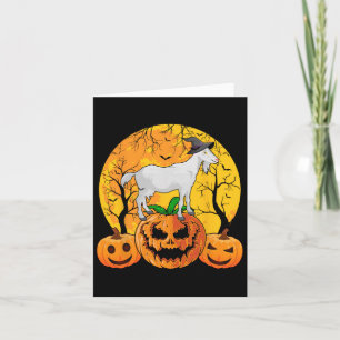 Goat Halloween Witch Pumpkin Funny Goat Lover Hall Card