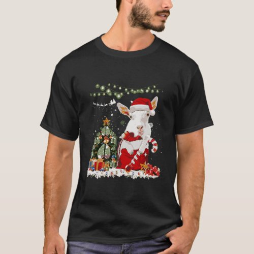 Goat Hat Santa Lights Decoration Christmas Tree Xm T_Shirt