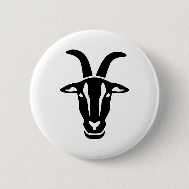 Goat head pinback button (Front)