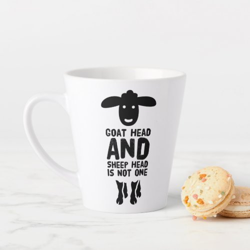 Goat Head Sheep Head Funny Quote With Black Text Latte Mug