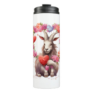 Goat Heart Horns Valentine's Day Farm Fun T Shirt Thermal Tumbler