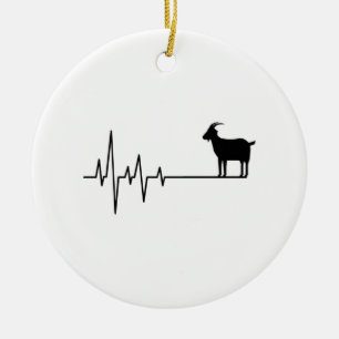 Goat Heartbeat  Ceramic Ornament