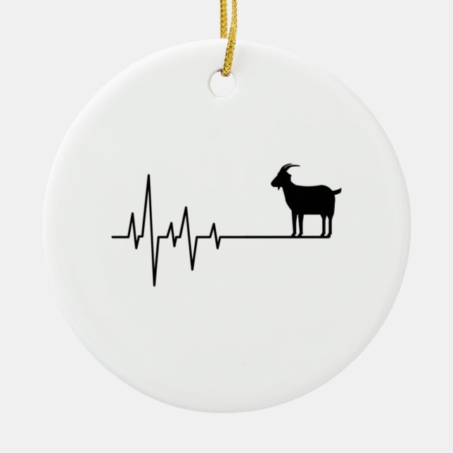 Goat Heartbeat  Ceramic Ornament (Front)