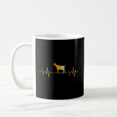 Goat Heartbeat Graphic Goat  Retro  Coffee Mug