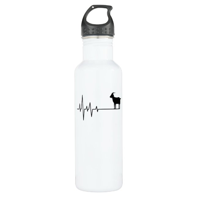 Goat Heartbeat Stainless Steel Water Bottle (Front)