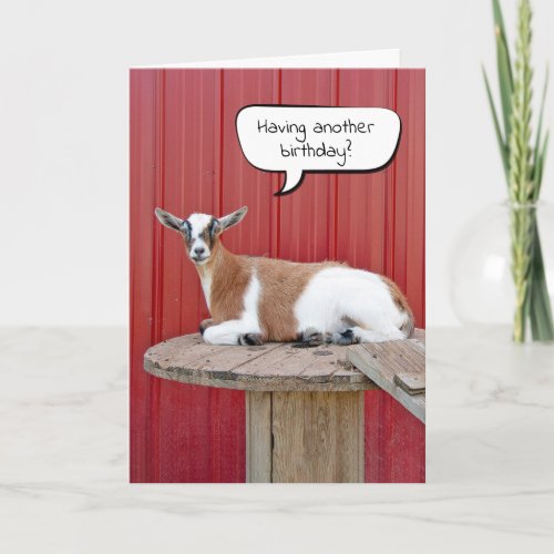 Goat Humor for Getting Older Birthday Card