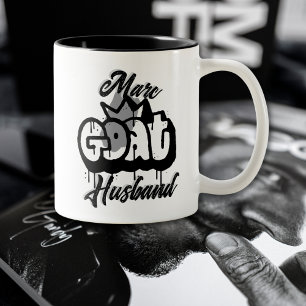 GOAT Husband Graffiti Style Two-Tone Coffee Mug