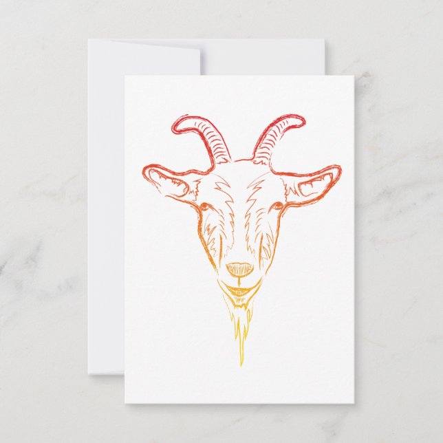 goat illustration invitation (Front)