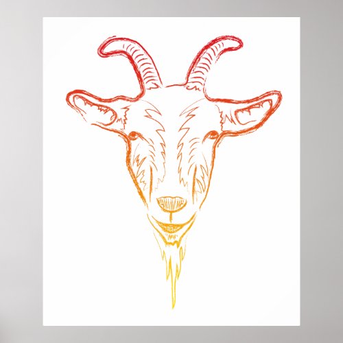 goat illustration poster