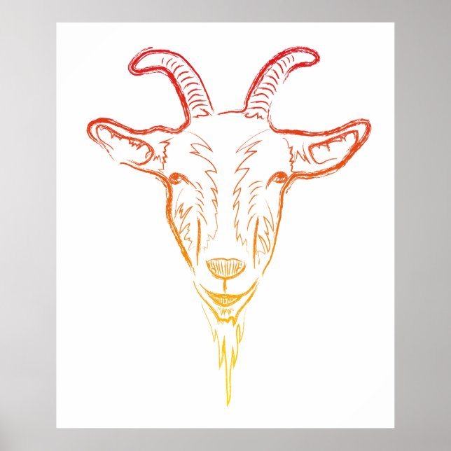 goat illustration poster (Front)