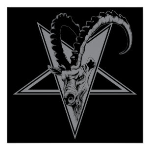Goat in a Pentagram Poster
