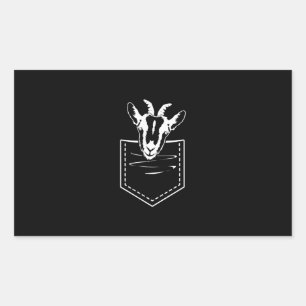 Goat In A Pocket Logo Funny Goat Lover Rectangular Sticker