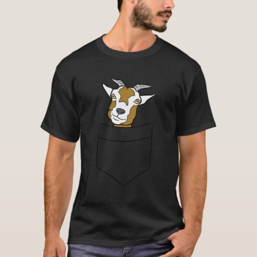 Goat In A Pocket Love Goats Pocket Goat T_Shirt