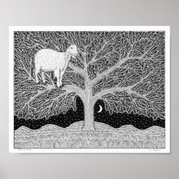 Goat In A Tree Poster by elihelman at Zazzle