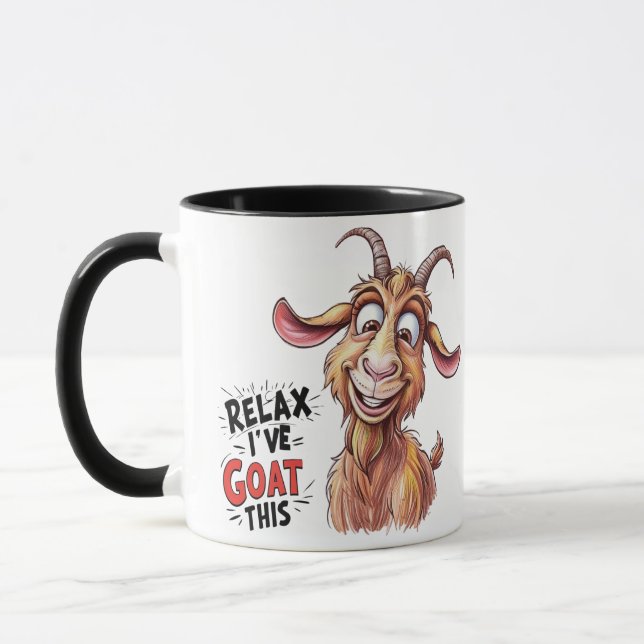 Goat in Action: Relax, I've Goat This! - Humorous  Mug (Left)