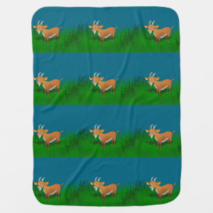 Goat in long grass swaddle blanket