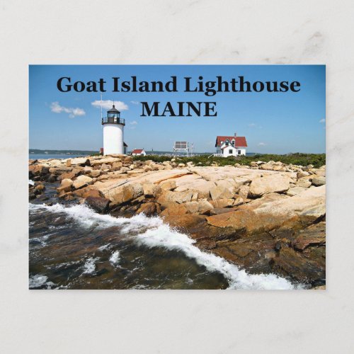 Goat Island Lighthouse Maine Postcard
