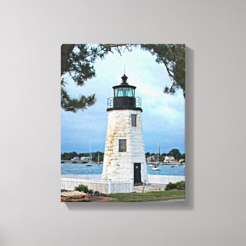 Goat Island Lighthouse Rhode Island Canvas Print