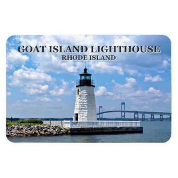 Goat Island Lighthouse  Rhode Island Flexi Magnet by LighthouseGuy at Zazzle