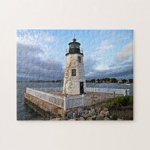 Goat Island Lighthouse Rhode Island Jigsaw Puzzle