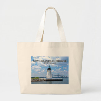 Goat Island Lighthouse, Rhode Island Large Tote Bag