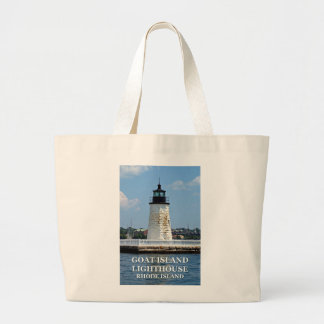 Goat Island Lighthouse, Rhode Island Large Tote Bag