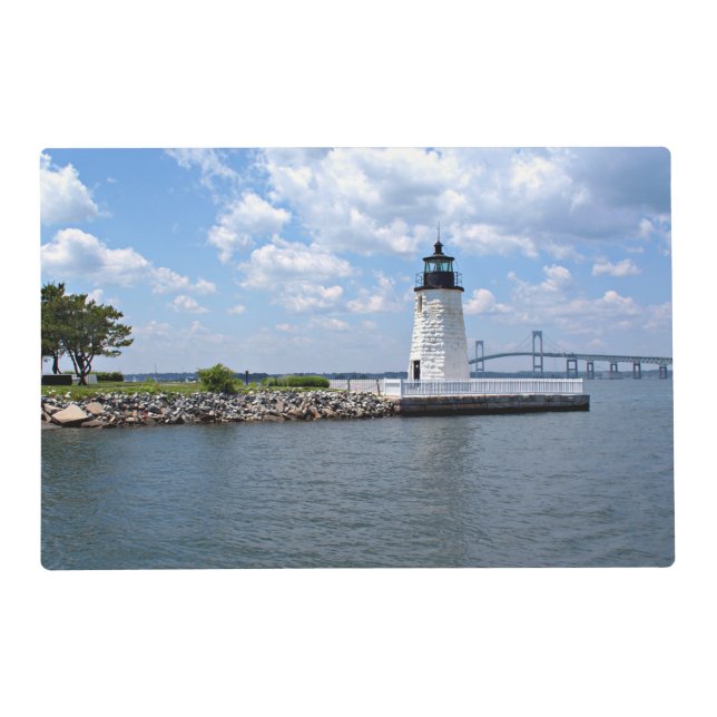 Goat Island Lighthouse, Rhode Island Placemat (Back)