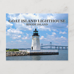 Goat Island Lighthouse, Rhode Island Postcard