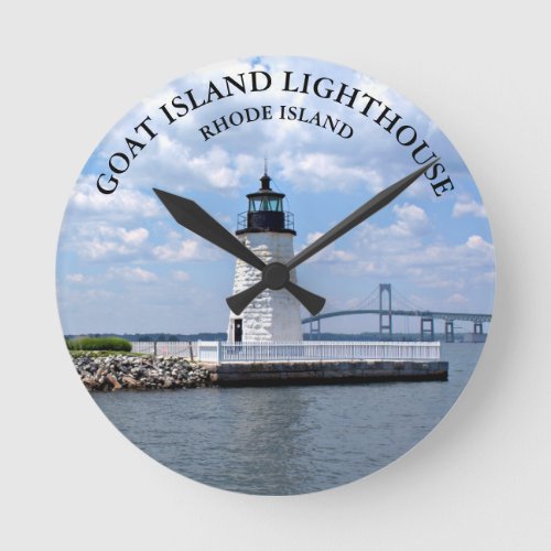 Goat Island Lighthouse Rhode Island RI Wall  Clock