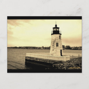 Goat Island Ligthhouse Newport, RI postcard