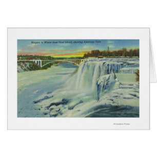 Goat Island View of American Falls in Winter Cards