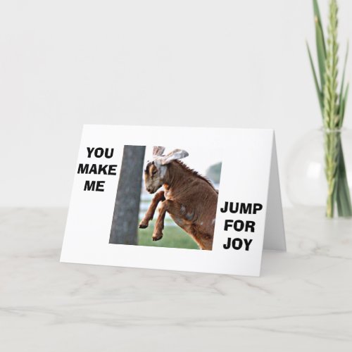 GOAT JUMPS FOR JOY TO SAY I LOVE YOU CARD