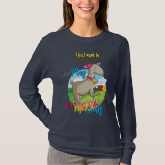 GOAT | Just Want to Drink Coffee Play With Goats T-Shirt