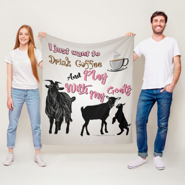 GOAT | Just want to Drink Coffee Play with My Goat Fleece Blanket (In Situ)