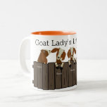 Goat Ladys Little Herd of 5 Goats Two-Tone Coffee Mug