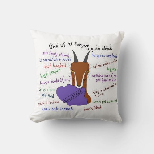 goat lamancha escape trouble throw pillow