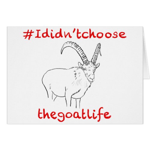 Goat Life Funny Quirky Animal Art Line Drawing Pun