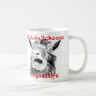 Goat Life Funny Screaming Farm Animal Quirky Art Coffee Mug