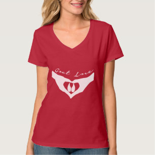 Goat Love Heart Hands Holding Hoof T-Shirt